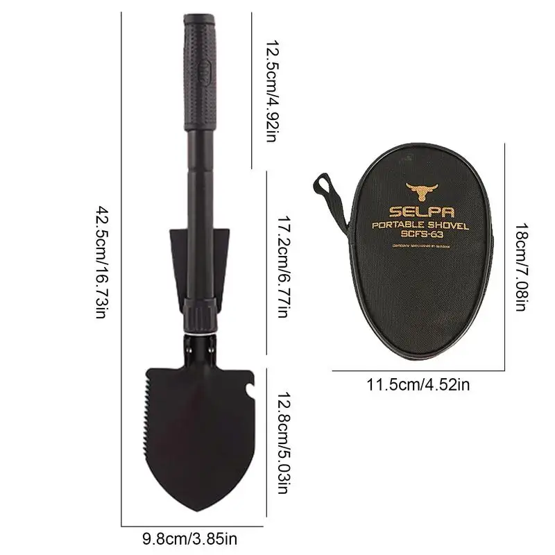 New Folding Survival Shovel Mini Lightweight Steel Trenching Tool Shovel With Oxford Cloth Bag For Garden Mountain Climbing 6