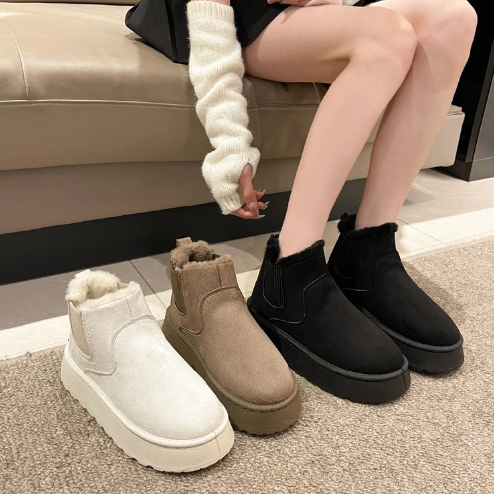 2026 New Winter Women's Boots High-top Snow Boots Thickened Plush Warm Simple and Versatile Comfortable Cotton Shoes