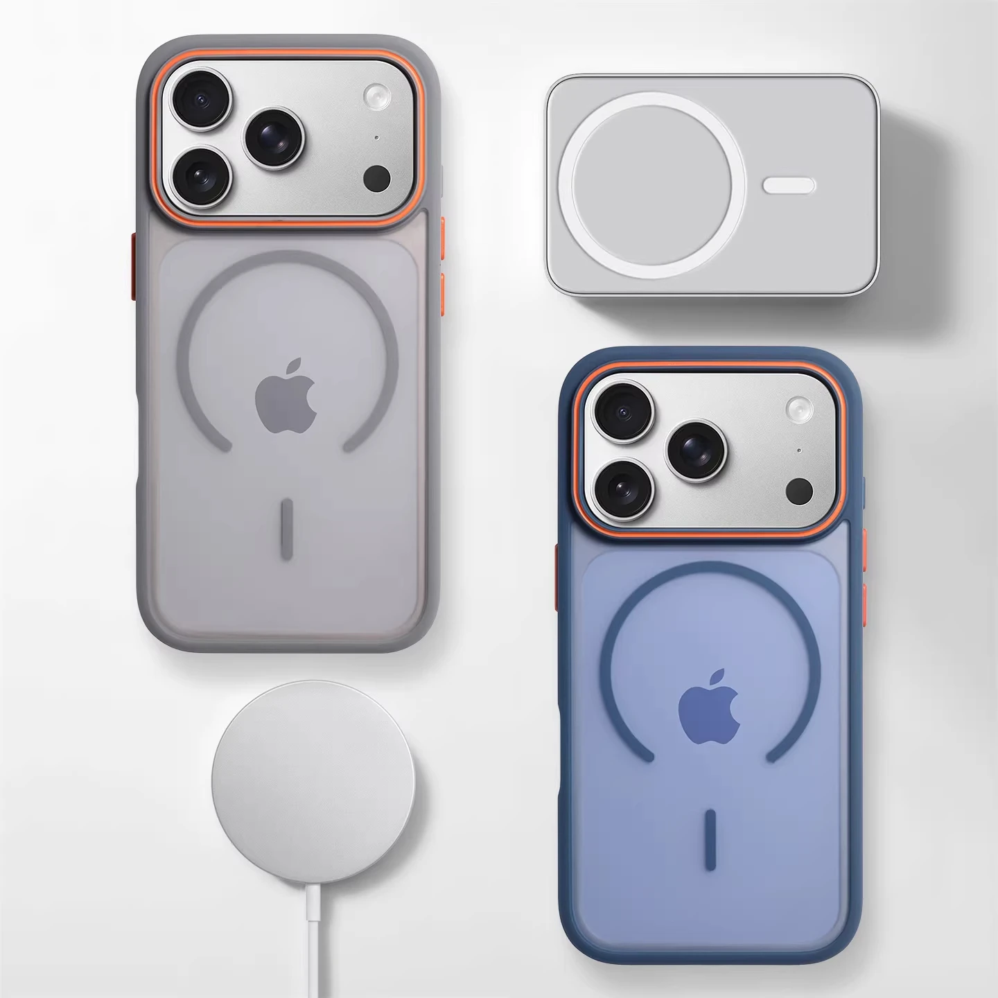 Premium Matte Translucent Magnetic Phone Case with Magsafe-Compatible Wireless Charging and Shockproof Protection