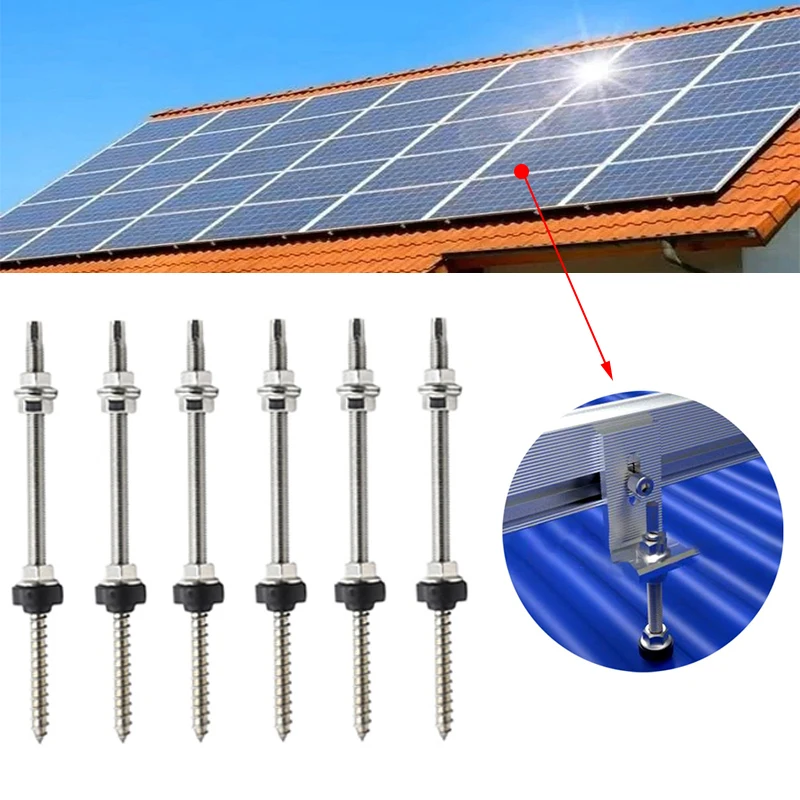 Hanger bolts M10 x 200/250 mm 304 stainless steel pre-assembled height adjustable for PV system