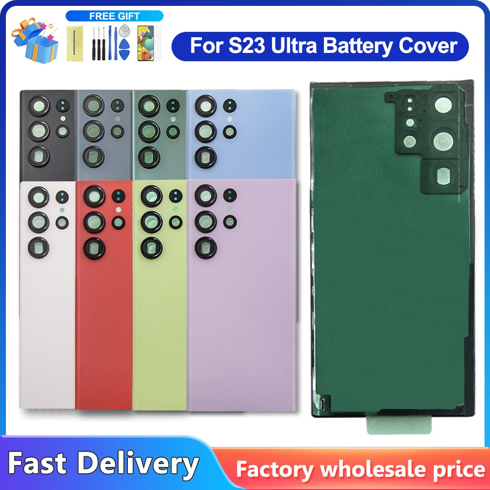 삼성 S23 울트라 SM-S918B/DS SM-S918U SM-S918U1 SM-S918W 배터리 백 커버 수리 어셈블리 카메라 렌즈 교체