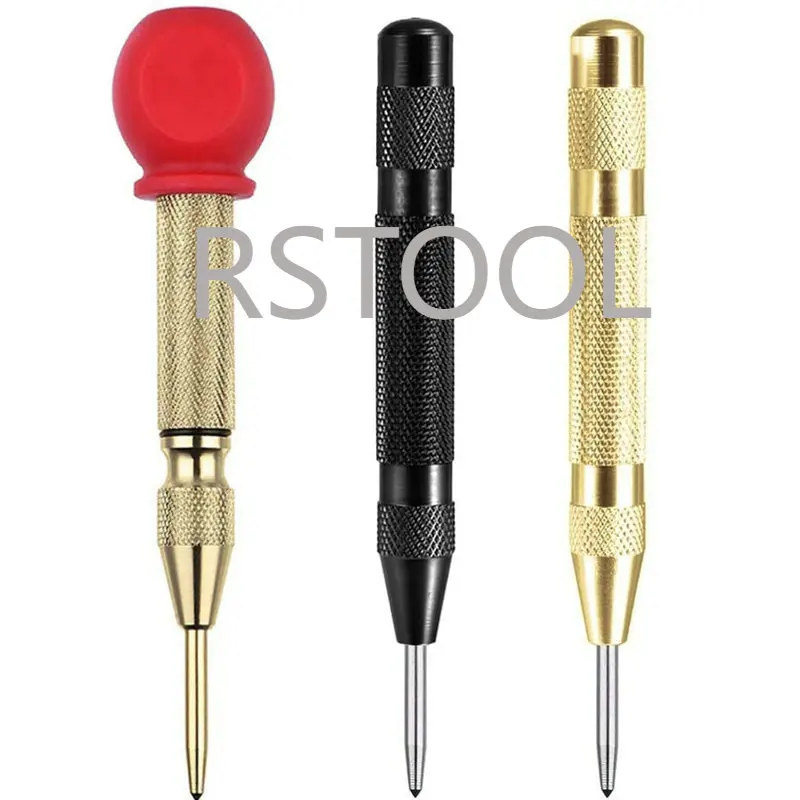 Automatic Center Pin Punch Woodworking Tools Spring Loaded Marking Metal Drill Bits Wood Press Dent Marker Starting Holes Tool