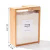 Creative Bamboo and Wood Cereal Storage Box Kitchen Wooden Sliding Cover Cereal Distributor Household Wooden Rice Storage Box 6