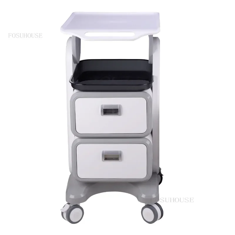 Modern Mobile salon Trolleys Hospital Medical Dental Tool Cart with Two or One Drawer Dental Plastic Storage Tool Trolley Cart Z For multi layer storage trolley