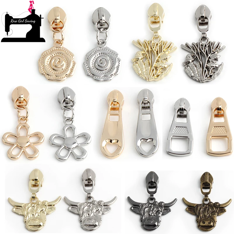 남녀공용 나일론 지퍼 슬라이더 풀러, 하이랜드 소 산호 5 #, 지갑 가방, 서류 가방, 깨진 버클 액세서리, 10, 50, 200 개