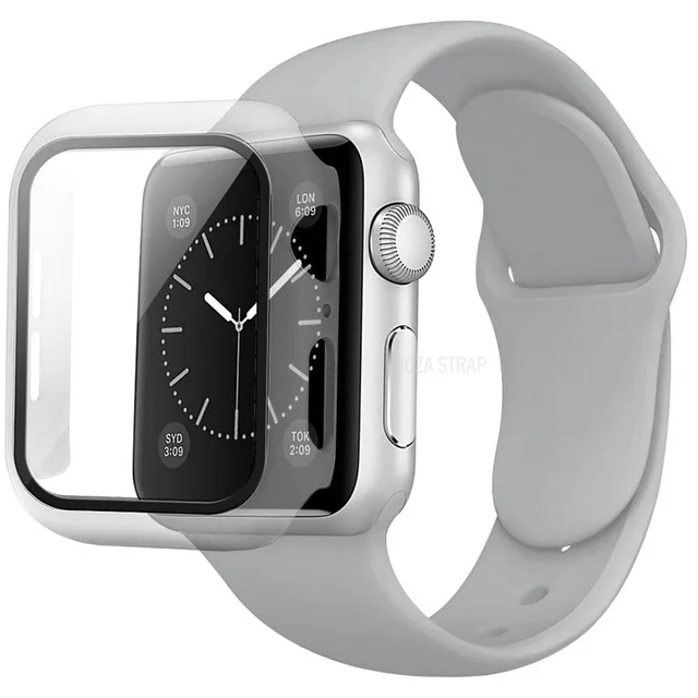 Strap+Case Set for Apple Watch Band 44mm 40mm iWatch band 42mm 38mm Silicone Bumper+Bracelet for Apple Watch series 4 3 5 SE 6 Pebble 36