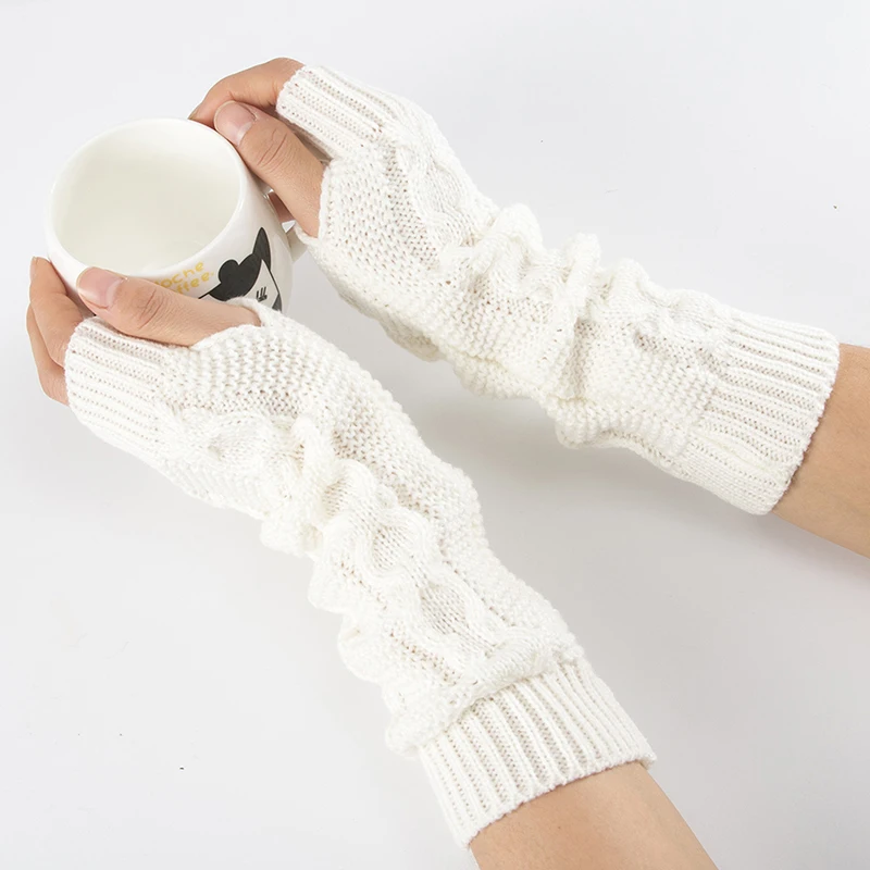 Girls Arm Sleeve Cover Winter Warm Cold-proof Soft Comfort Kids Arm Knitted Sleeves Cover Children's Protective Accessories