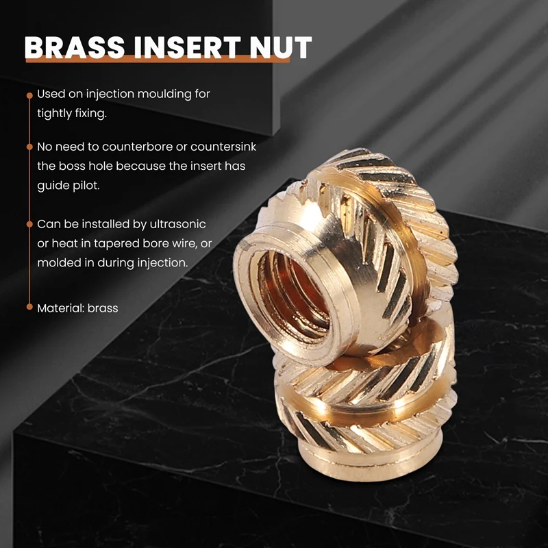 100Pcs M3 Thread Knurled Brass Threaded Heat Set Heat Resistant Insert Embedment Nut M3X5X4 For 3D Printer Voron 2.4 Etc heat set inserts