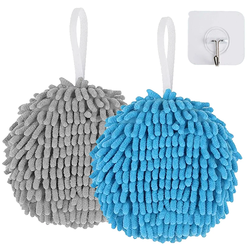 Chenille Wipe Hands Ball Absorbent Hands Towel With Hanging Hook Fast