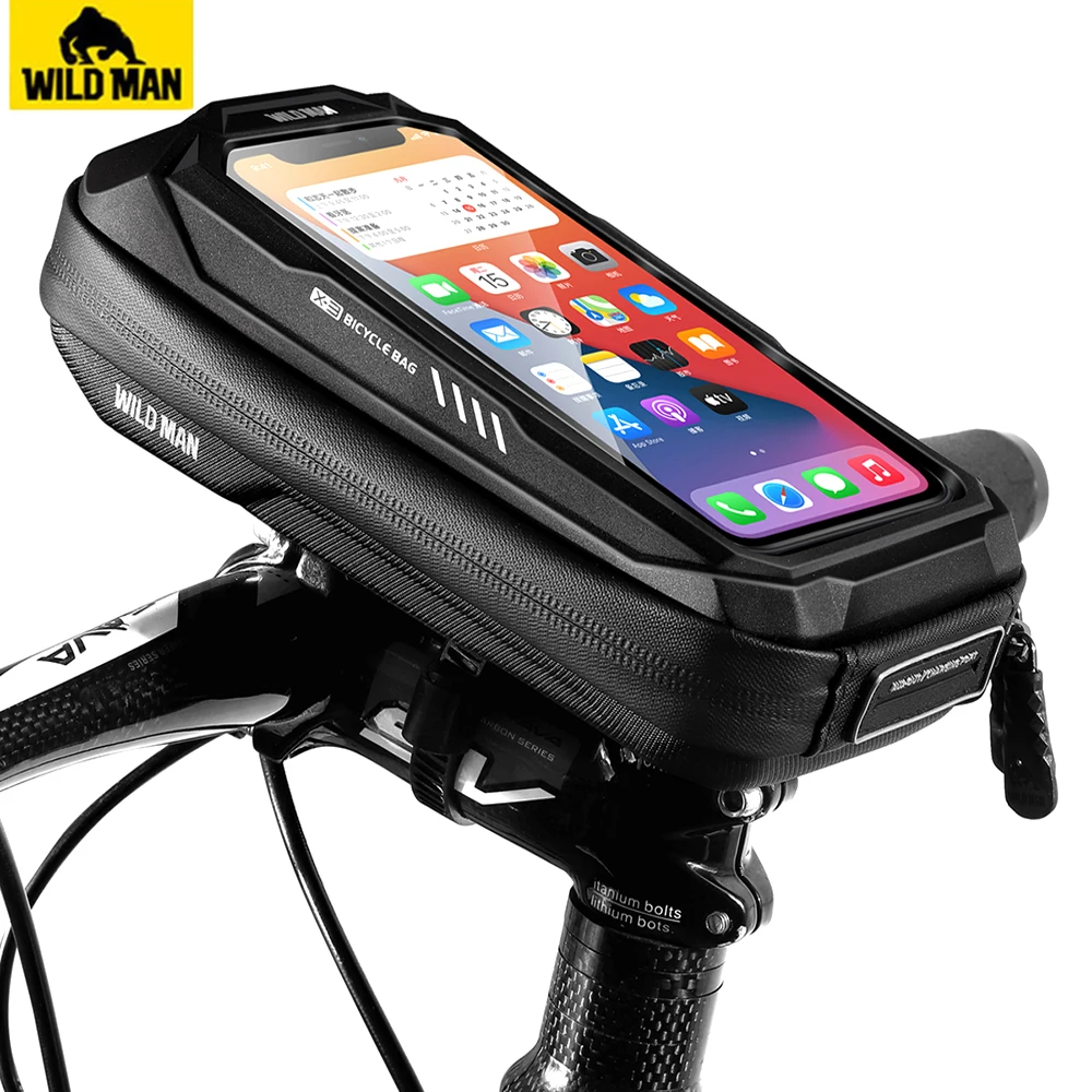 Waterproof Bike Phone Mount Bag - Touch Screen Compatible For Phones Under 6.7 Inches