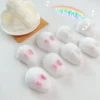 2024 Squishy Kawaii Handmade Silicone Mini White Rabbit Flocked Snow Powder Bunny Soft Pendant Girl Cute Birthday Gift Kids Toys 5