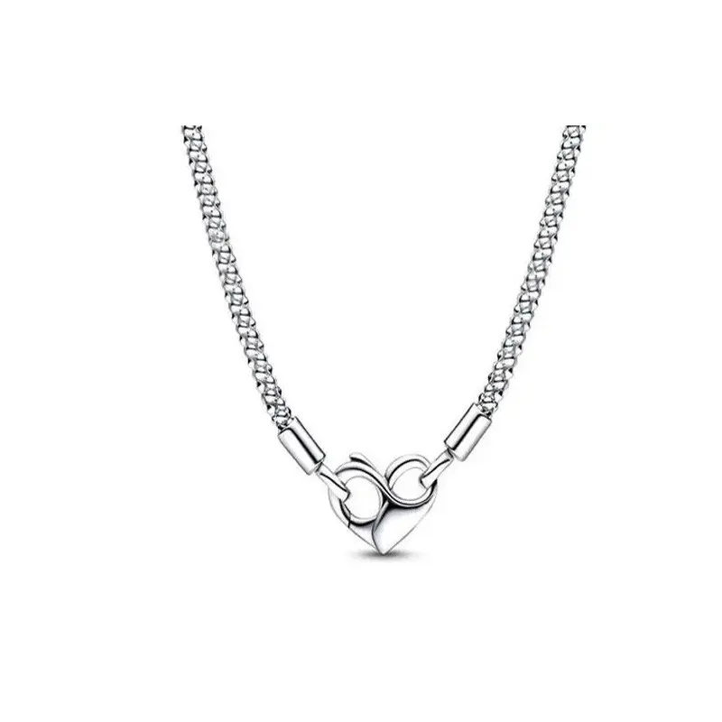 Light Luxury Women's Necklace Original Logo 925 Sterling Silver Moments Snake Necklace Eternal Symbol Necklace DIY Jewelry Gift