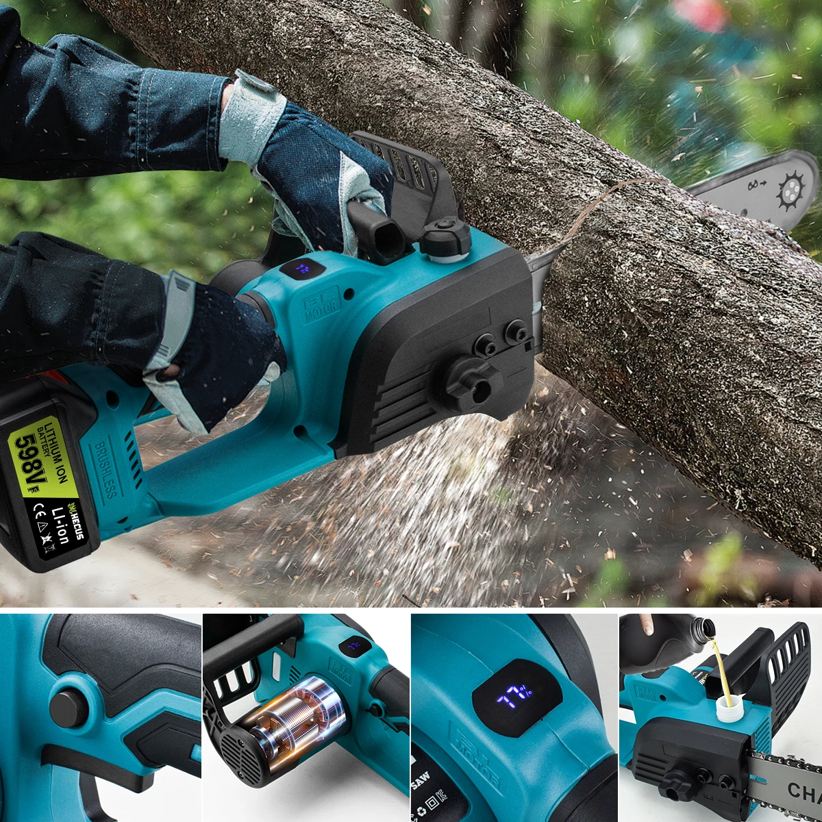 12 Inch Chain Saw Brushless Electric Saw With Oiler Logging Chainsaw Wood Cutting Graden Pruning Tools for Makita 18V Battery mini chainsaw,electric chainsaw,electric saw,mini electric saw