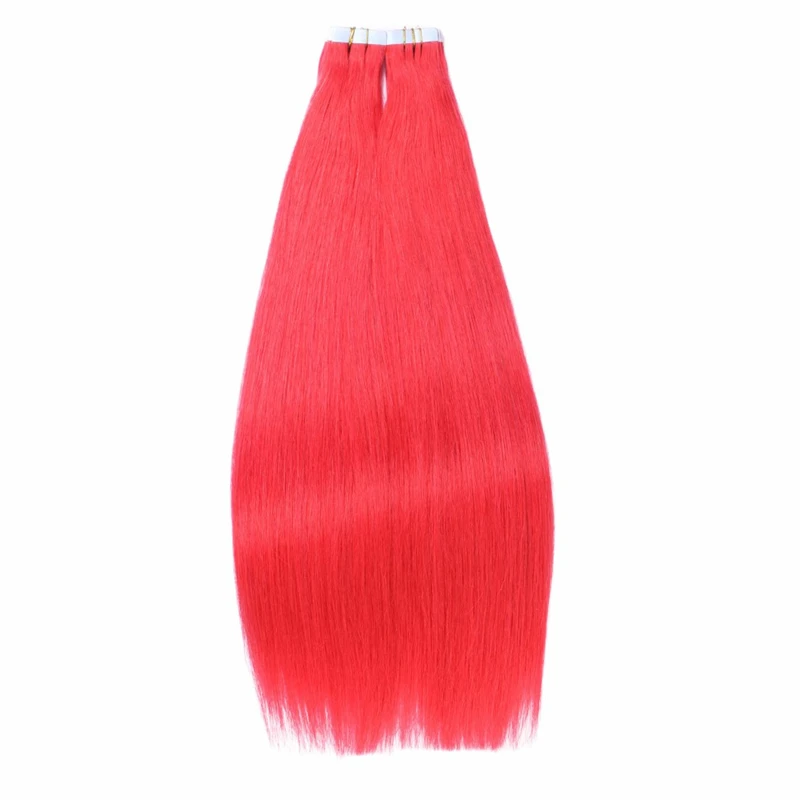 Remy Tape In Human Hair Extensions 50% Tail PU Virgin Hair Extensions 18-28inch Natural Black Skin Weft Human For Women