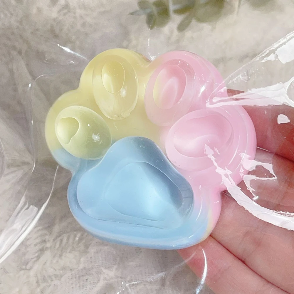 귀여운 고양이 발 모양의 압력 해소 장난감, 부드러운 고양이 발 모양의 스트레스 해소 용품, 고양이 발 모양의 감각 자극 장난감 (성인용)