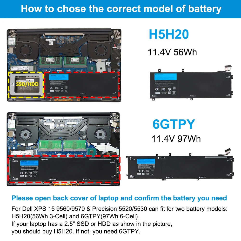 Enhanced High-Capacity Laptop Battery Replacement - 97WH 56WH