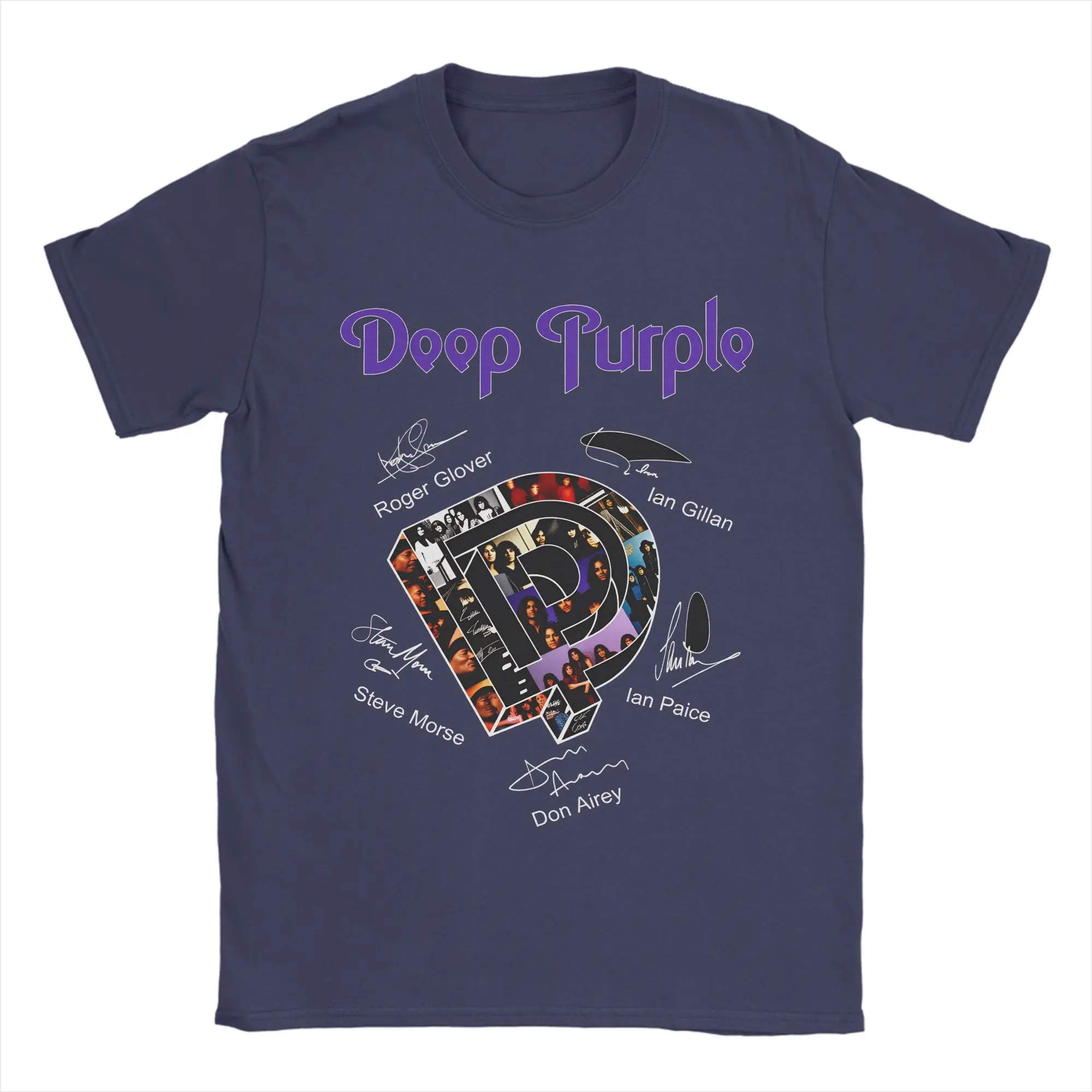 Vintage Deep Purple Band Men's 100% Cotton Short Sleeve T-Shirt