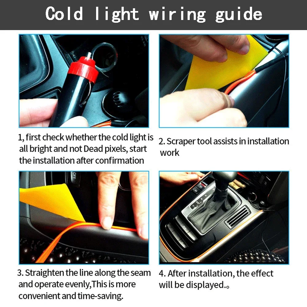 Ambient Light String Lights Glow Light Mini Led Light Car Interior Lights 1M 3M 5M LED Flexible Neon Lighting String for Car Interior Dashboard Door Decoration