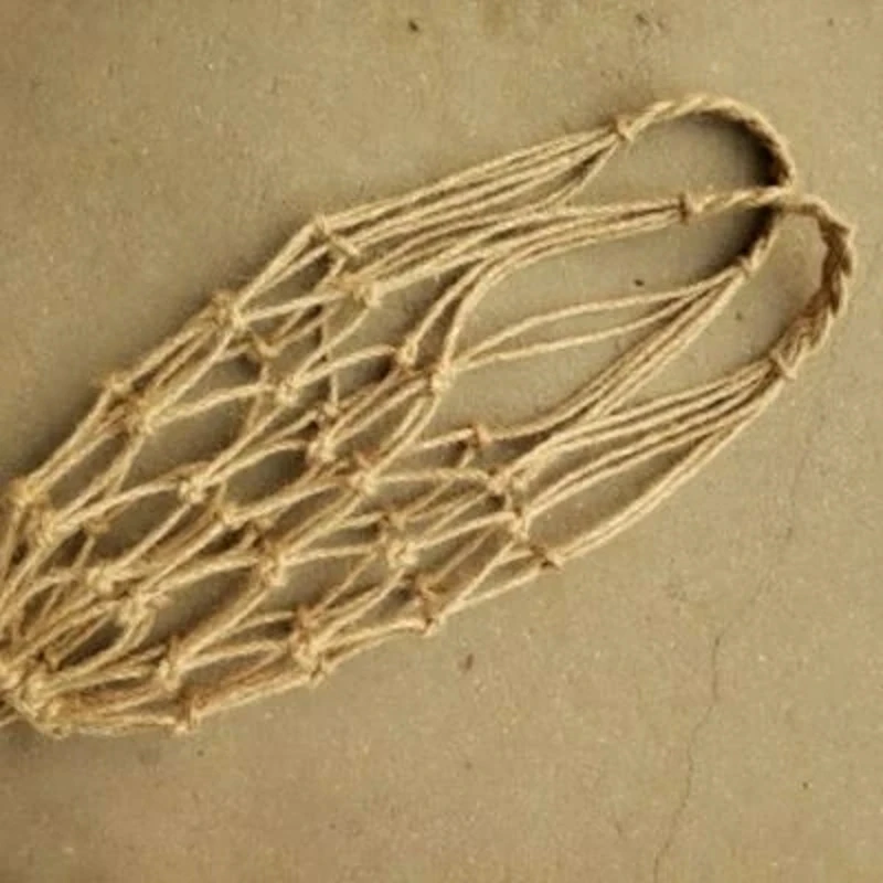 Woven Memp rope net pocket wine jar rope Hemp rope Net bag Natural hemp