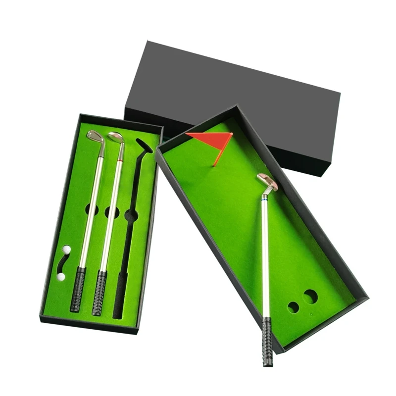

for Creative Golf Pen Set with Putting Green Putter Office Desk Mini Desktop Sports Game Novelty Gifts Drop shipping