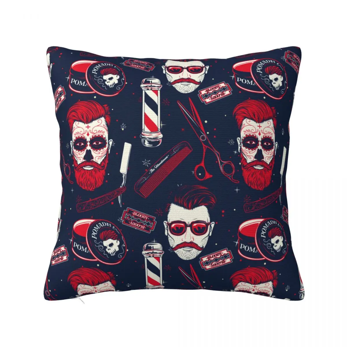 

Decorative Pillow Cover Vintage Barber Shop Tools Merch Home Pillow Case Cover Square Multi Size Drop Shipping