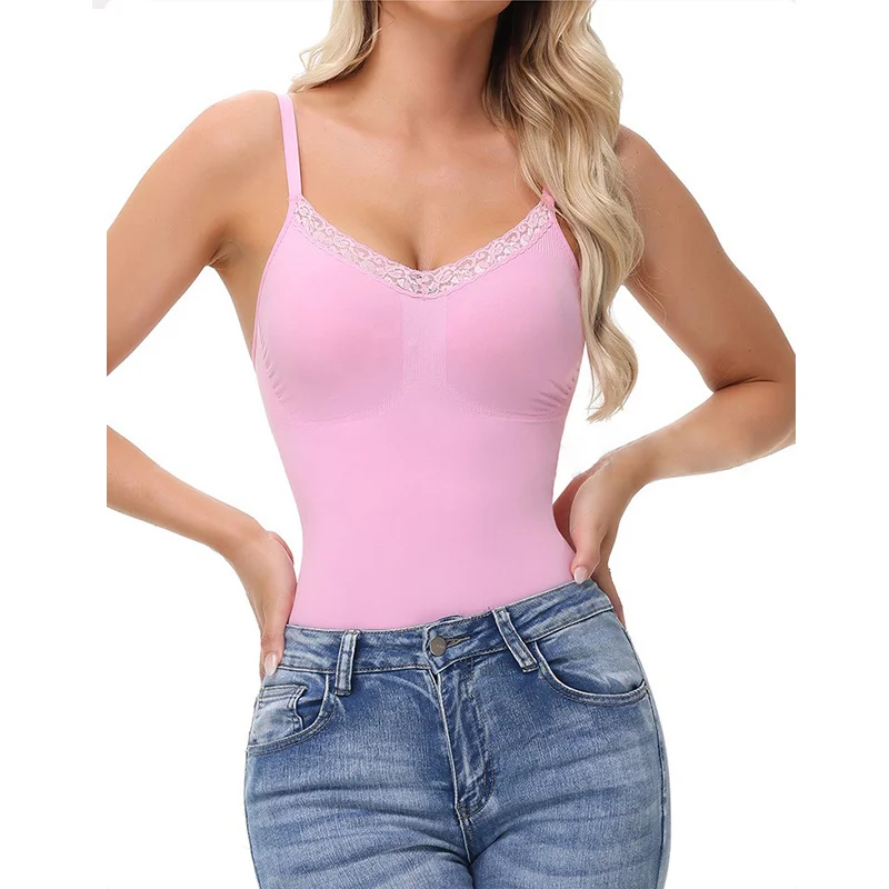 Faja moldeadora de tirantes para mujer, corsé de una pieza rosa con espalda hermosa, que estiliza el abdomen y levanta la cadera, ropa ajustada y resistente.