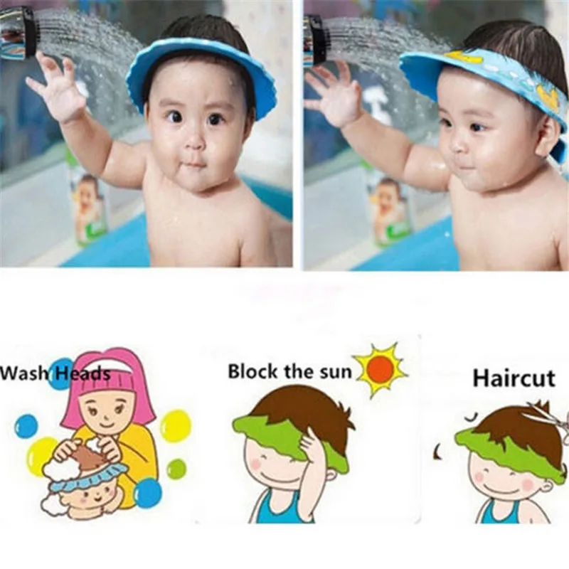 Shampoo Cap Durable Kids Bath Visor Hat Adjustable Kids Shower Protect Eye Water-proof Hair Wash Shield hair wash hat shampoo shower cap hair wash shield