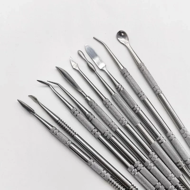 Stainless Steel Soft Clay Tools Polymer Sculpting Smoothing Wax Pottery Ceramic Modeling Carved Tools Accessories 10Pcs/Set polymer clay tools pottery sculpting tools clay sculpting tools pottery tools clay craft tool