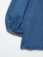 TFAFXY 2025 Spring Summer Casual Women's Denim Blouse Collar Single Breasted Loose Blouse New Fashion Shirts - Image 6