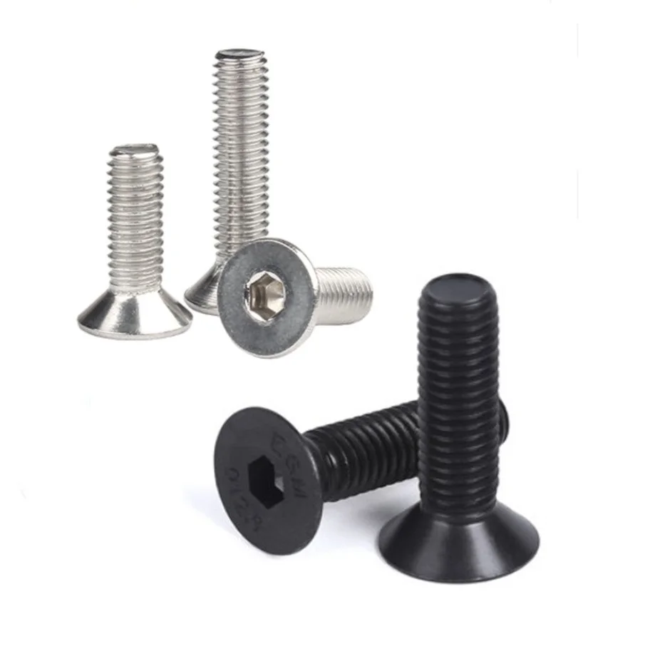 

5-50pcs Din7991 M1.6 M2 M2.5 M3 M4 M5 M6 M8 M10 Stainless Steel 304 and Grade 10.9 Black Flat Hex Countersunk Allen Head Screw
