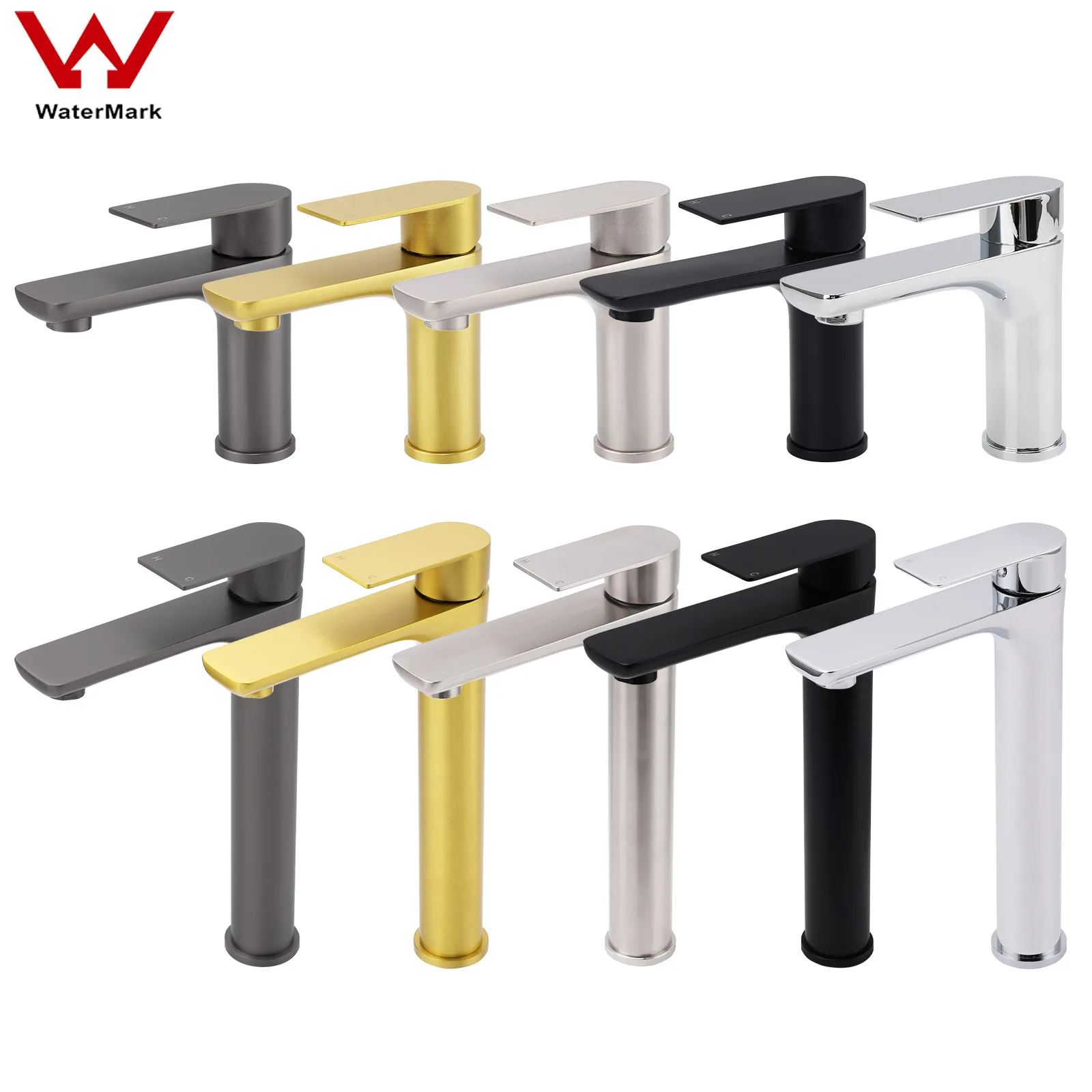 **Sydney Stock** KYLINS Brushed Gold Gun Metal Black Nickel Round Bathroom Basin Mixer Taps Sink Faucet WaterMark Wels