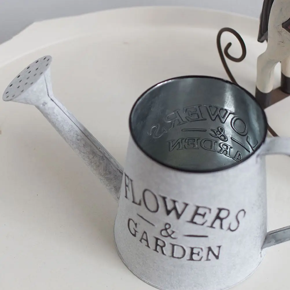 Creative Flower Vase Can Rustic Iron Metal Jug Pitcher Tin Bucket Watering Can Shape Portable Pot for Home Wedding Party Decor