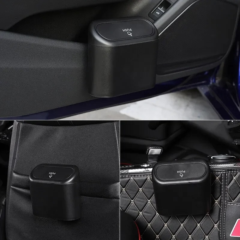 Multifunctional Portable Car Trash Can Hanging Mini Vehicle Garbage Organization with Lid Folding Automotive Garbage Storage Box