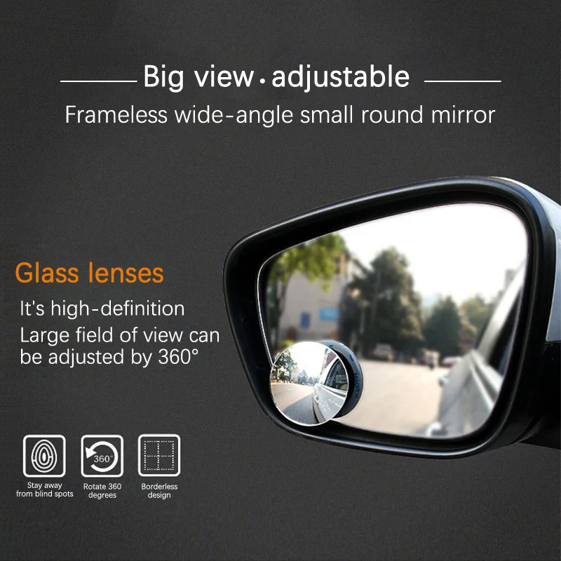 Specchietti Retrovisori Per Auto - 2 Quadrati E 2 Rotondi, Per Punti Ciechi, Argento, Facili Da Installare - Foto 11