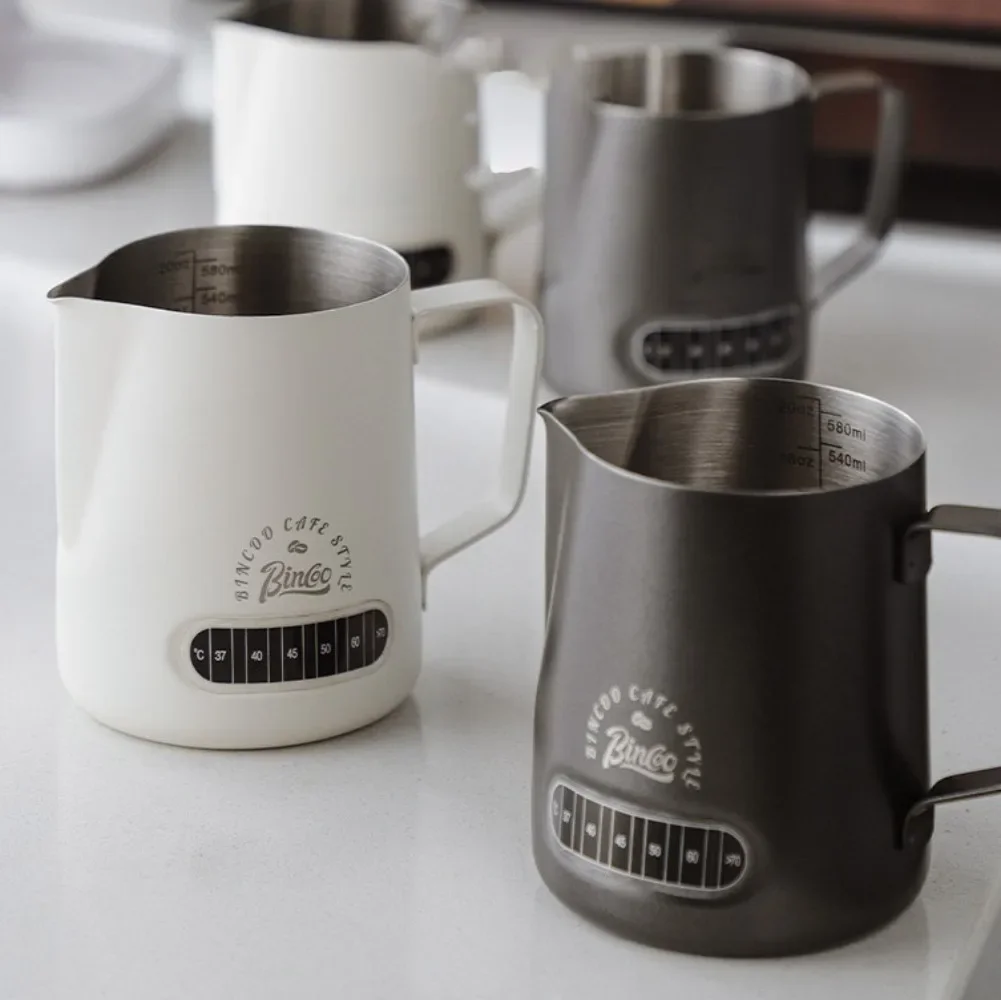Milk Frothing Jug 400ml Temperature Display Stainless Steel For Latte Art Coffee Barista Accessory
