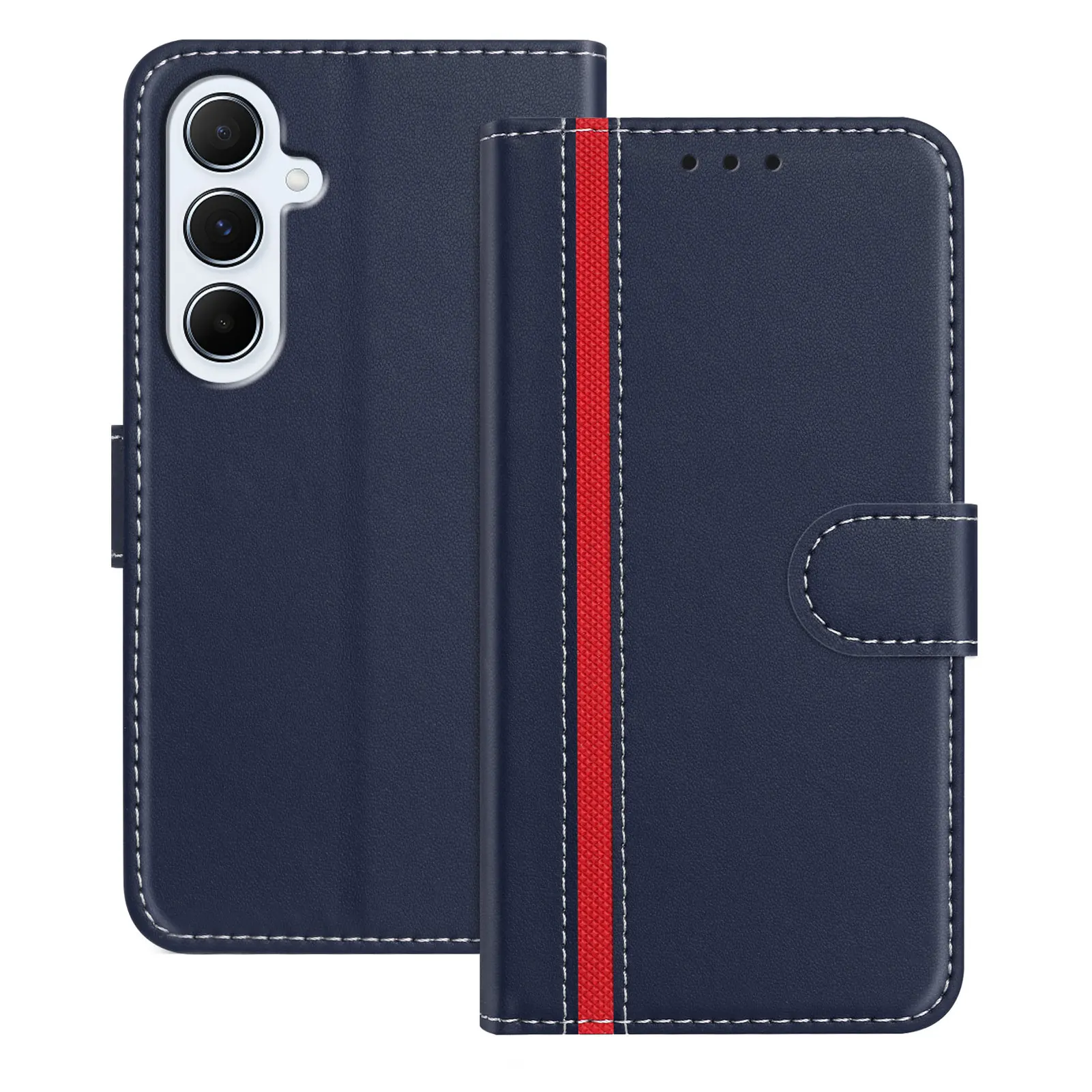 Magnetic Leather Flip Wallet Case with Card Slot