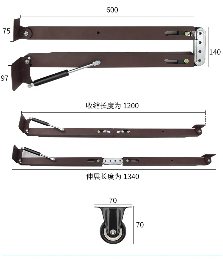 Description Picture 5 of itemDownturn folding table hardware accessories Multifunctional retractable folding invisible dining table bar hardware