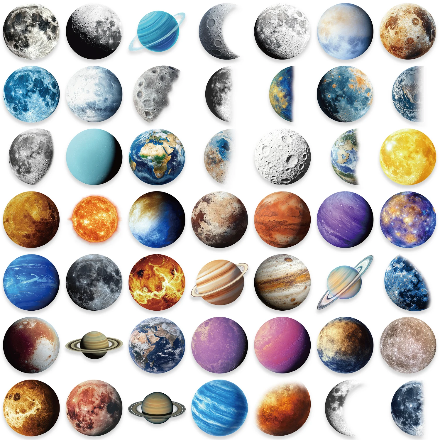 AIEX 40 Pezzi Vintage Astronomia Washi Stickers Journal Adesivi Estetici Include Luna Pianeti Spazio Solare Galassia Celeste per Adulti Studenti Diario Scrapbook