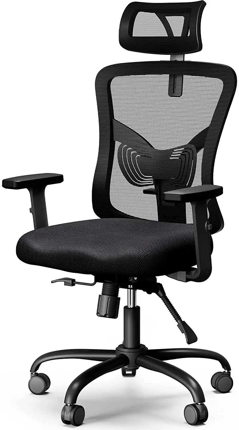 Soohow Ergonomic Mesh Office Chair, Computer Desk Chair Ergonomic, High Back  Office Chair with Headrest, Adjustable Lumbar Support and 3D Armrests. 