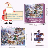 24 Numbered Boxes Christmas Countdown Puzzle Christmas Advent Calendar Gift Box for Kids Adults Family 2