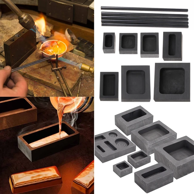 Ingot Molds Graphite Small High Temperature Resistance Metal Casting Kit  Silver - AliExpress