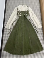 Robe mi-longue Vintage française pour femmes, tenue de soirée décontractée à carreaux, tenue de bureau, une pièce, mode coréenne Chic, printemps 4