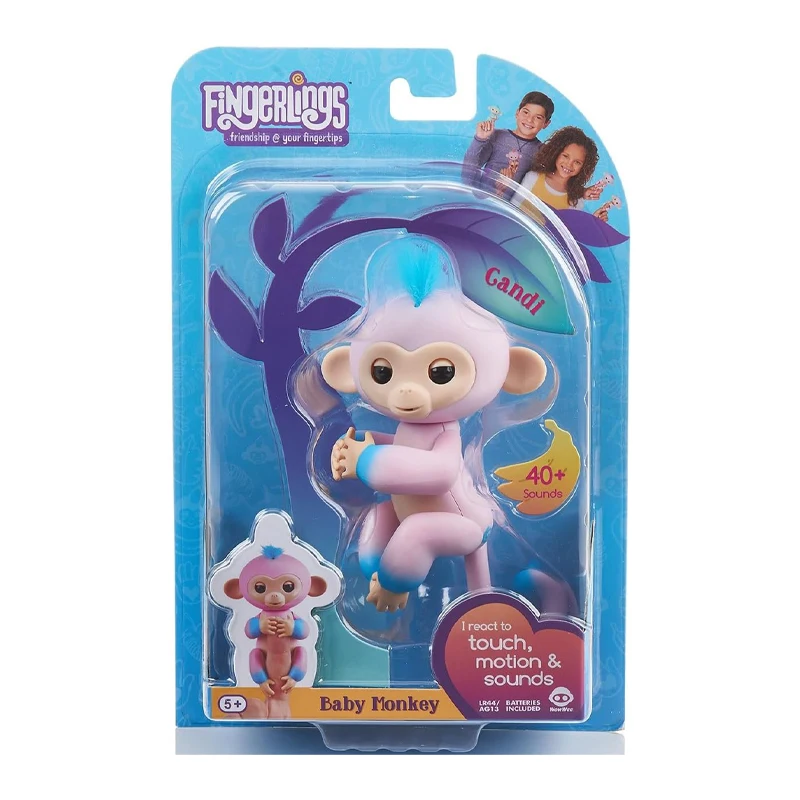 thumbnail image 1 of Figuras de acción de monos interactivos originales para bebés Fingerlings, monos con punta de dedo, mascotas electrónicas inteligentes, juguetes de regalo para niñas y niños, 1 of 5