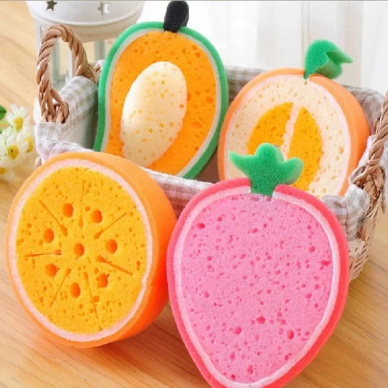 Creative Sponge Kitchen Accessories Fruit Shape Washing Dishes Sponge Cleaning Dish Remove Stains Household Cleaning Tools