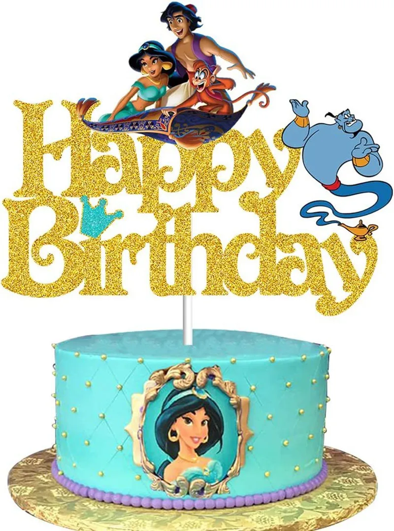 여아용 생일 축하 케이크 장식, 종이 케이크 토퍼, 베이비 샤워 파티 용품, 냉동 엘사 안나 공주 만화