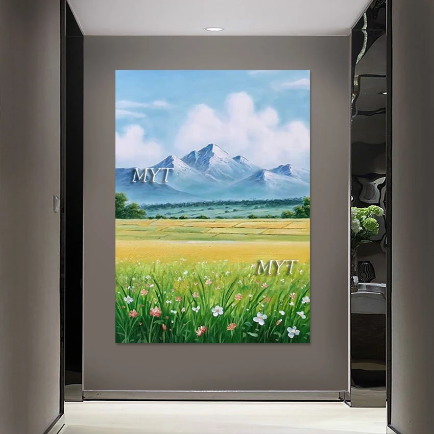 

Natural Landscape Handpainted Oil Painting Beautiful Abstract Art Picture Dropshipping Canvas Wall Decoration Frameless Drawing