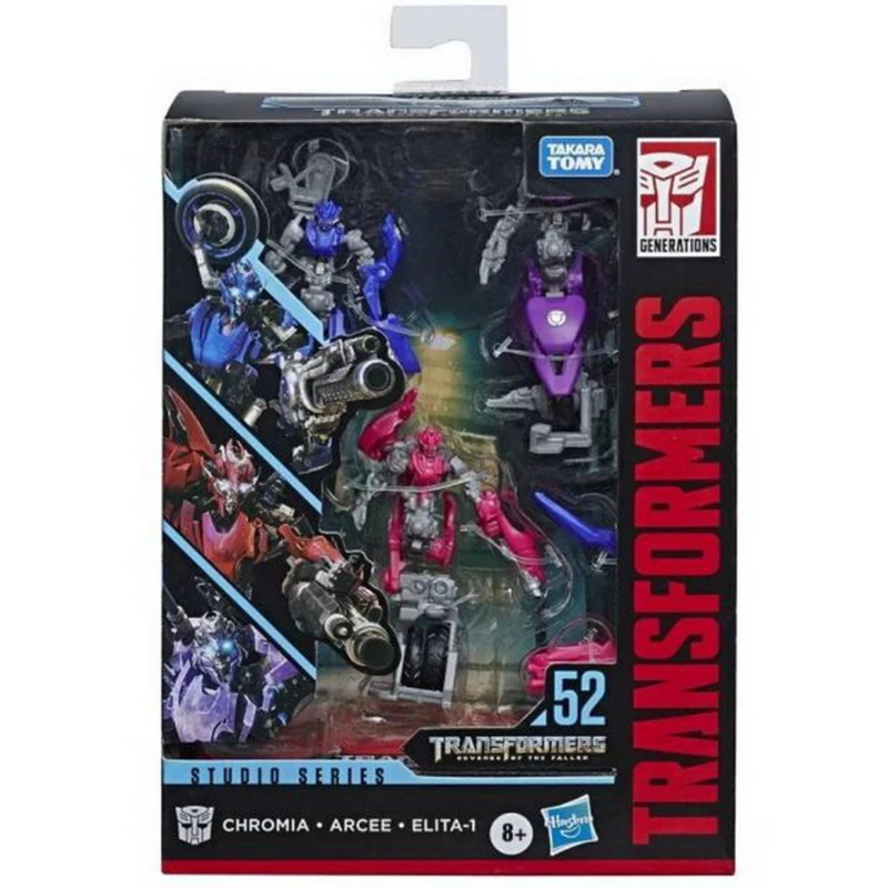 Original Takara Tomy Strappo Transformers Toys Deluxe Class Studio Series 52 Arcee Chromia Elita-1 Transformers Figures Model