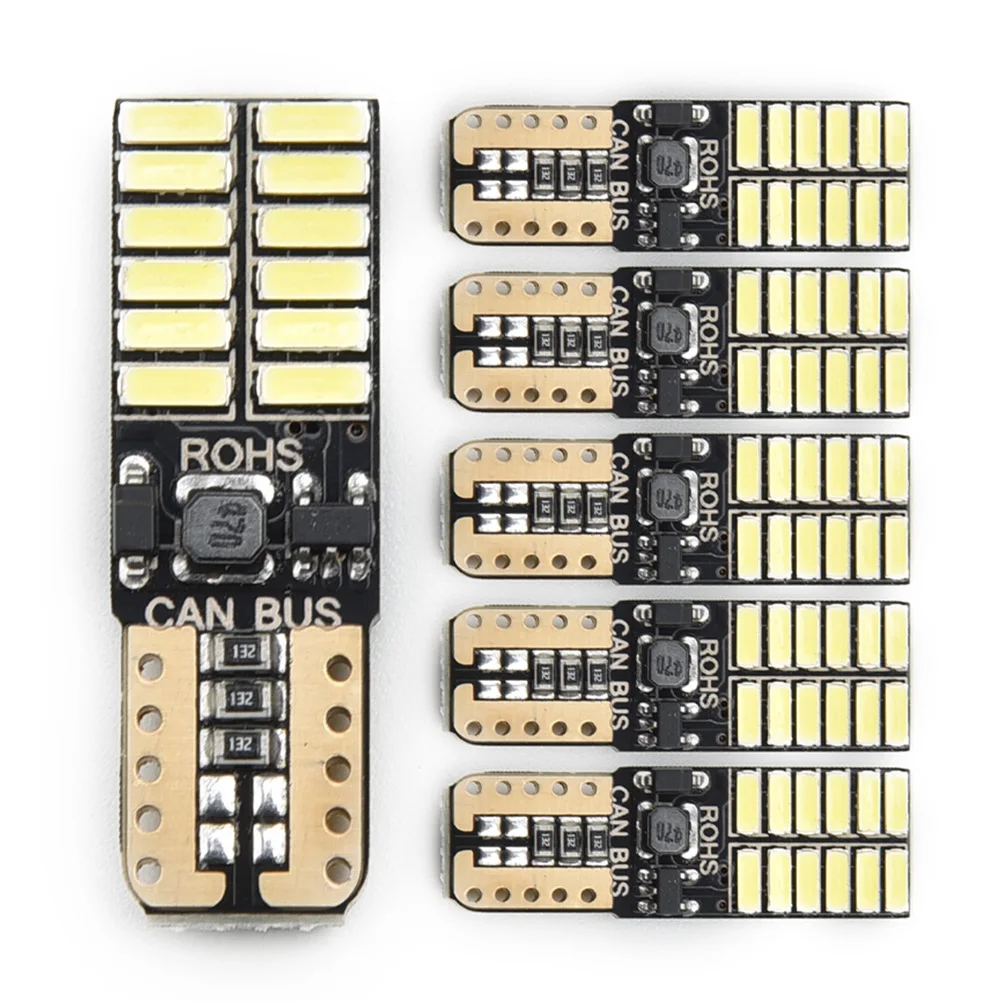 자동차 브레이크 조명, T10 LED 전구 너비 조명, 매우 밝은 6000K DC12-24V 화이트, 오류 없음 램프, 메르세데스 W204 5W, 6 개