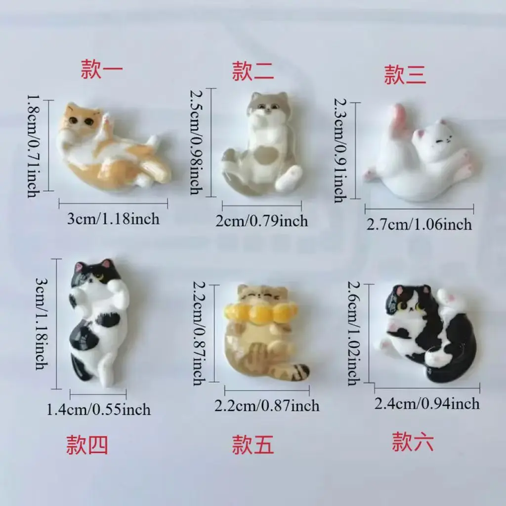 Adorable Resin Cat Cartoon Fridge Magnet with Strong Magnetic Force