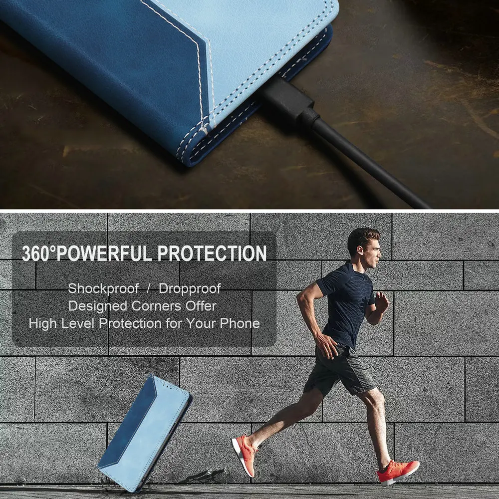 Elegant Magnetic Flip Case with RFID Protection and Leather Finish